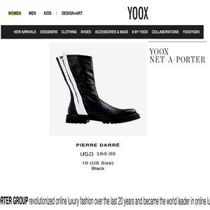 PIERRE DARRE - Black leather Boots with white Patton leather trim